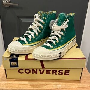 Converse Emerald Green High-Tops with White Accents